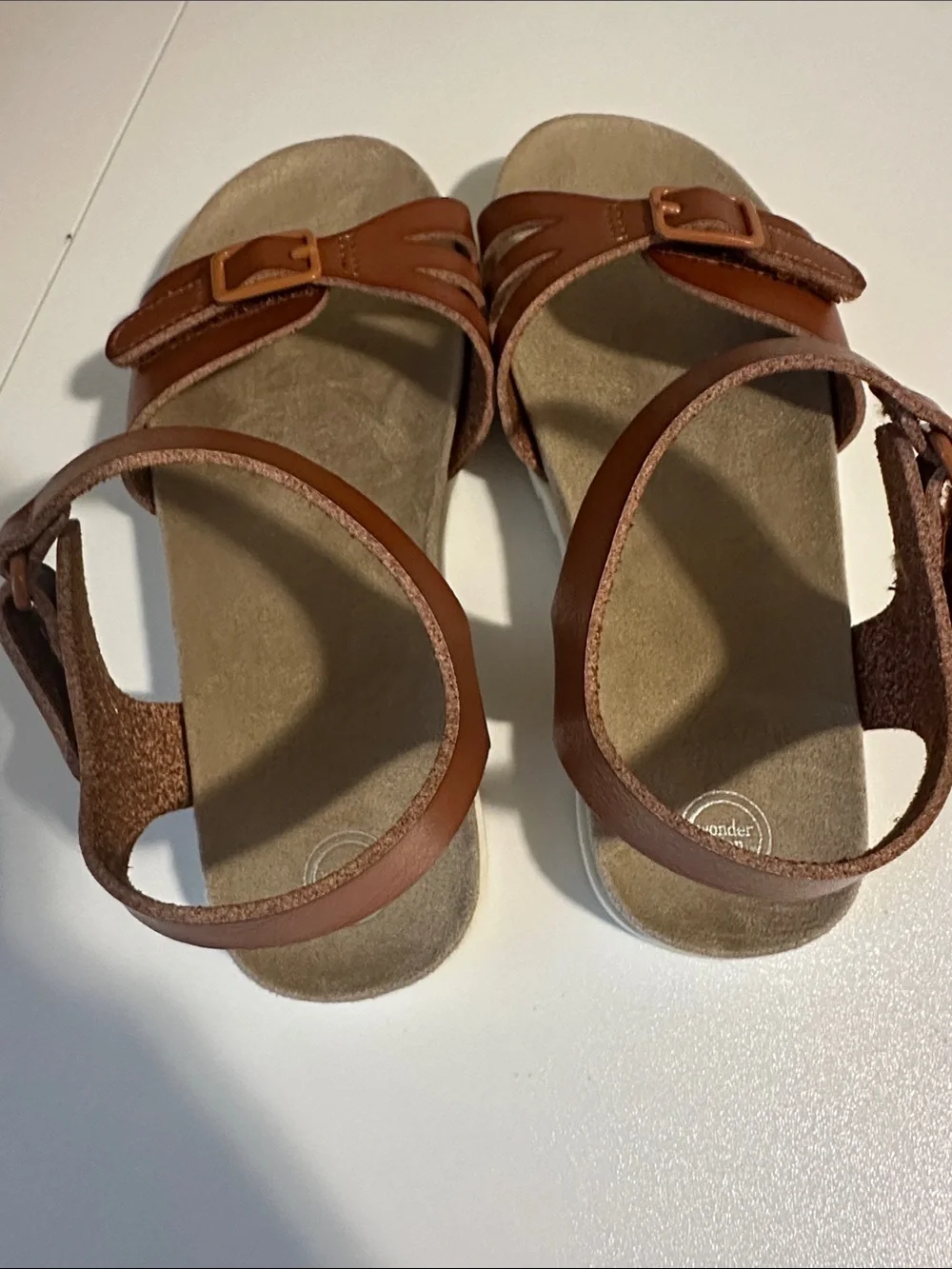 wonder nation Tan Brown Buckle Kids Sandals